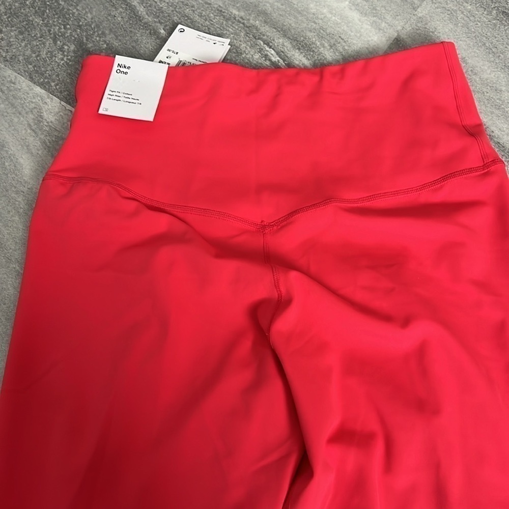 Nike Dri Fit 7/8 leggings Medium beautiful pink with mesh High Rise - Picture 9 of 13